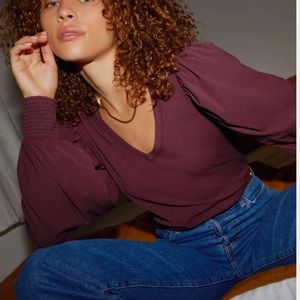 Nation LTD Tabitha Long Sleeve M Garnet